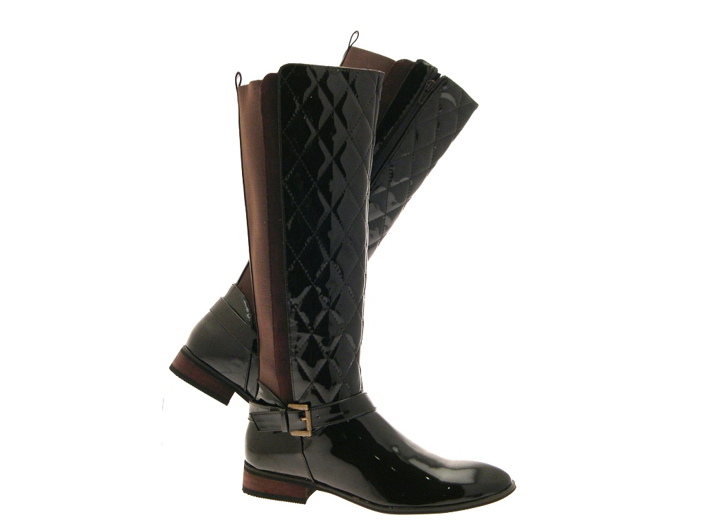 wide calf quilted riding boots